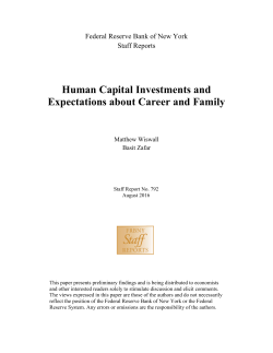 Human Capital Investments and Expectations about Career and