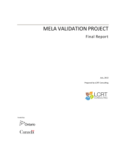 MELA Validation Project Report