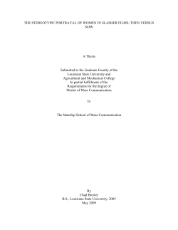 THE STEREOTYPIC PORTRAYAL OF WOMEN IN SLASHER FILMS