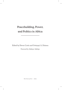 The Contested Politics of Peacebuilding in Africa