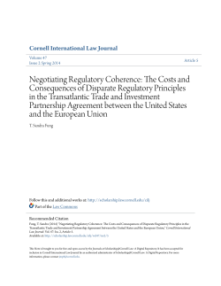 Negotiating Regulatory Coherence: The Costs and Consequences
