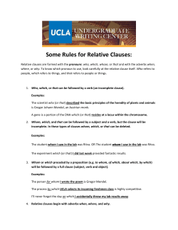 Some Rules for Relative Clauses: