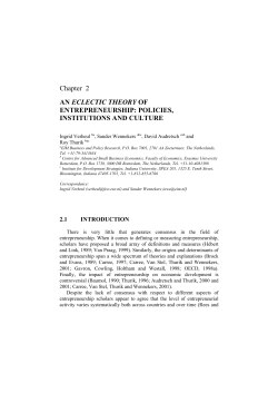 Chapter 2 AN ECLECTIC THEORY OF ENTREPRENEURSHIP