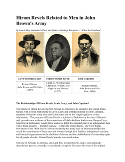 Hiram Revels Related to Men in John Brown`s