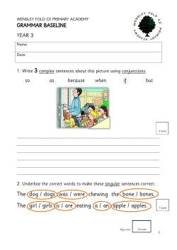 GRAMMAR BASELINE YEAR 3 so as because when