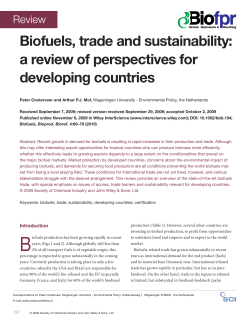 Biofuels, trade and sustainability