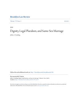 Dignity, Legal Pluralism, and Same-Sex Marriage