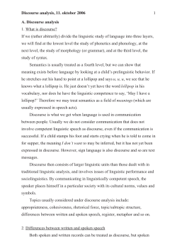 Discourse 1