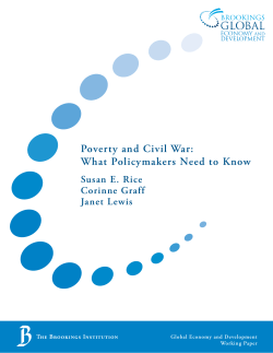 Poverty and Civil War: What Policymakers Need to