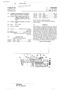 Camera to microscope adaptor with a special optical element