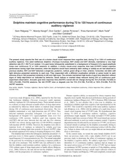 Dolphins maintain cognitive performance during 72 to 120 hours of