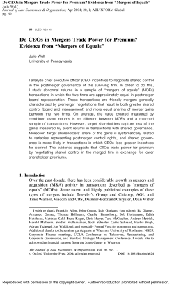 Do CEOs in Mergers Trade Power for Premium?