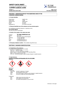 SAFETY DATA SHEET 119490-Lead(II) oxide