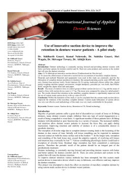 Use of innovative suction device to improve the retention in denture