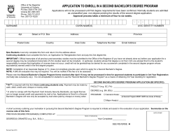 Application to Enroll in a Second Bachelor`s Degree Program