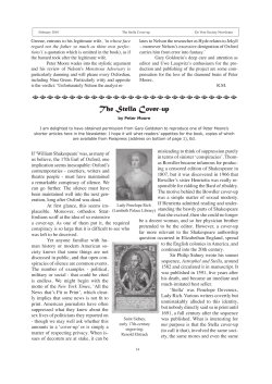 The Stella Cover-up - The De Vere Society