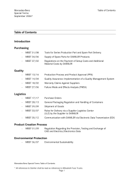 Mercedes-Benz Special Terms - Daimler Supplier Portal