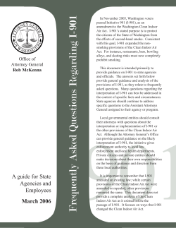 IFrequently Asked Questions Regarding I-901