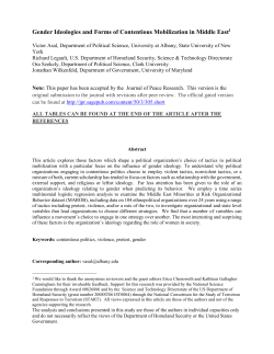 Gender Ideologies and Forms of Contentious Mobilization in Middle