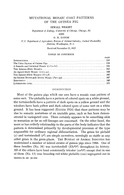 MUTATIONAL MOSAIC COAT PATTERNS OF THE GUINEA PIG