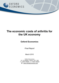 The economic costs of arthritis for the UK