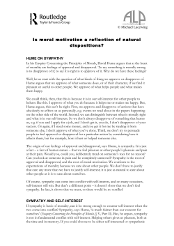 Sympathy and Moral Motivation