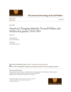 America`s Changing Attitudes Toward Welfare and Welfare