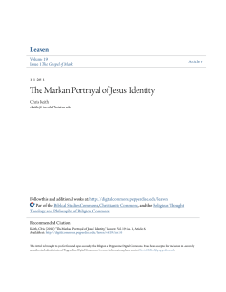 The Markan Portrayal of Jesus` Identity