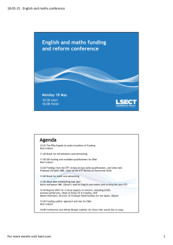 English and maths funding and reform conference