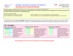 Analyzing Source Material Module