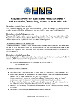 Method of Calculation of Fees
