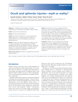 Occult anal sphincter injuries&mdash;myth or reality?