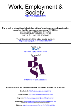 Society Work, Employment - the Max Planck Institute for