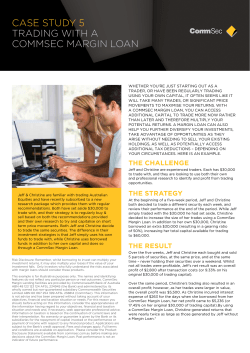 CASE STUDY 5 TRADING WITH A COMMSEC MARGIN LOAN