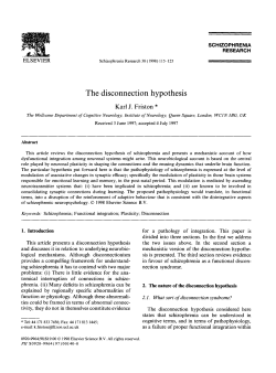 The disconnection hypothesis - Wellcome Trust Centre for