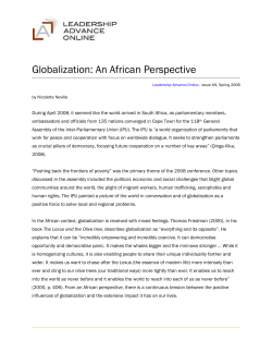 Globalization: An African Perspective