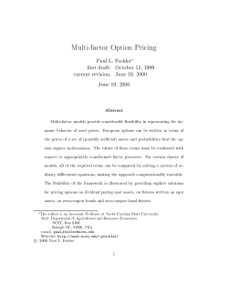 Multi-factor Option Pricing