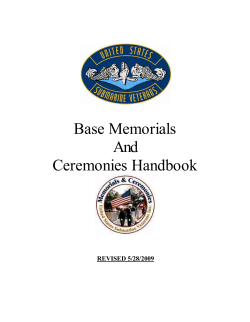 Base Memorials And Ceremonies Handbook