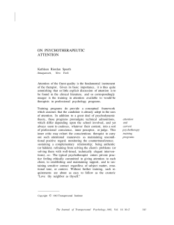 THERAPEUTiC ATTENTION - The Hendricks Institute