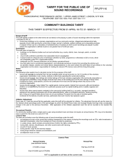 PPL Tariff Detail Report Template Version 2.1