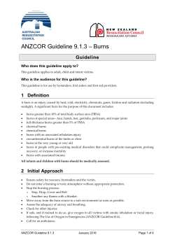 ANZCOR Guideline 9.1.3 – Burns - the Australian Resuscitation