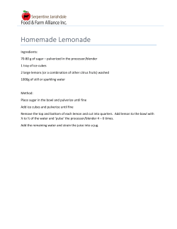 Homemade Lemonade - SJ Food and Farm Alliance