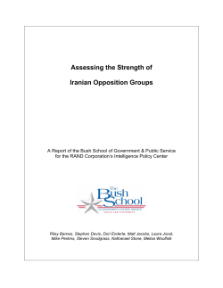 Capstone Report - The Bush School of Government and Public