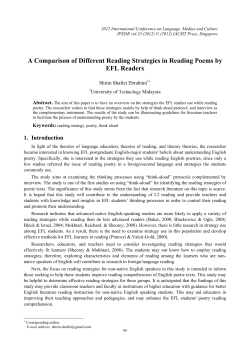 A Comparison of Different Reading Strategies in Reading Poems by