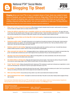 National PTA`s Social Media Tip Sheets!