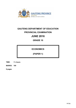 Gr 10 Economics P1 - Gauteng Education