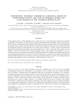 Integrating "invisible" farmers in a regional debate on water