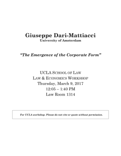 The Emergence of the Corporate Form