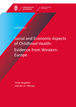 Social and Economic Aspects of Childhood Health