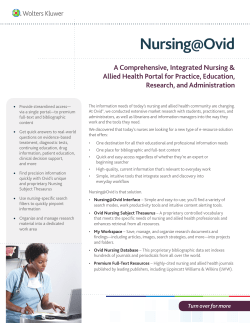 Nursing@Ovid - the Ovid Resource Center